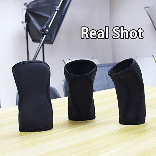 Ailike Heavy Duty 7Mm Neoprene Knee Sleeves Compression Knee Brace Support For Weightlifting Powerlifting Squatting Crossfit Training Fitness (Black, L - For 14"-15" Patella Circumference) #TOP6