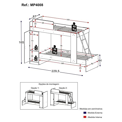 Beliche 1 Porta Havana Multimóveis Preto
