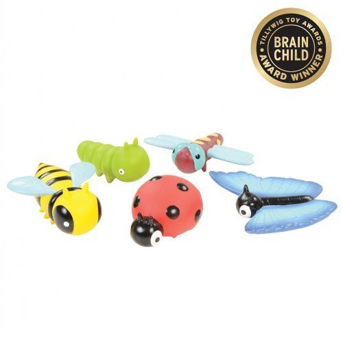 Kaplan Early Learning Garden Insects - Set of 5 Colorful Easy-to-Grip Critters with Matching Activity Cards