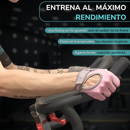 CIMADO®️ Guantes Gimnasio | Guantes Crossfit para Mujer y Hombre, Transpirables, Antideslizantes y Acolchados. Color Rosa. Talla S. - imagen 6