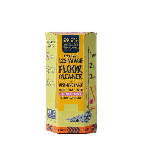 Image of FRESHENGO Floor Cleaner Disinfectant Liquid Pods Kills 99.9% Germs Safe for Kids & Pets Non Toxic (Floral 30 Pods)
