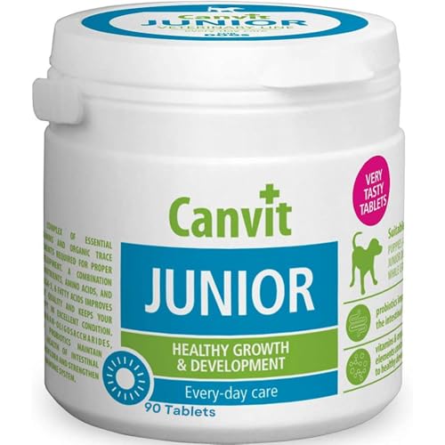 Canvit Dog Probiotics For Gut Health | Omega 3 Folic Acid Calcium Tablets | Joint Supplements For Dogs | Immune Support Prebiotics For Dogs | Omega 3 for Puppies and Young Dogs 90 Tablets 100g