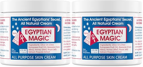 Image of EGYPTIAN MAGIC - All Purpose Face & Body Cream, Moisturising Skin Care for Women & Men, Beauty Balm, Scar Cream aids Tend & Dry Skin, Stretch Marks, Psoriasis & Eczema Calming, 118ml Jar (Pack of 2)
