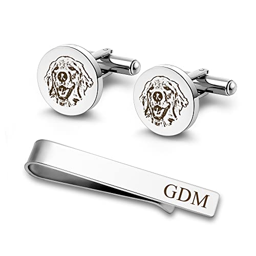 Anavia Pet Portrait & Handwriting Cufflinks Tie Clip Gift Box