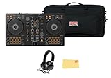 Pioneer DJ DDJ FLX4 2-Channel DJ Controller - Black Bundle with Gator Case, Headphones, and Austin Bazaar Polishing Cloth