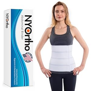NYOrtho Abdominal Binder Lower Waist Support Belt – Compression Wrap for Men and Women MADE IN USA (30″ – 45″) 4 Panel – 12″