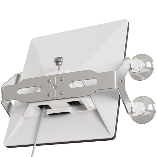 VMEILife Starlink Mini Window Mount with 360° Rotation, Strong Suction Cup Holder Compatible with Starlink Mini 2024, Portable Window Suction Stand for Car & Home Use (Silver)