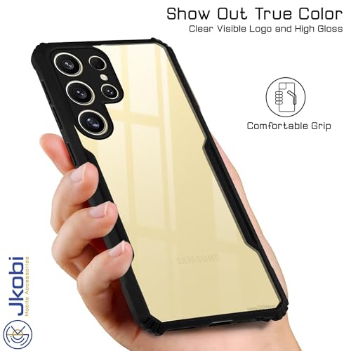Image of Jkobi Back Case Cover for Samsung Galaxy S24 Ultra (Shockproof with Polycarbonate Clear Panel | Professional Black)