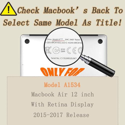 Carcasa Macbook Air 12 A1534 rígida con protector teclado para Retina Display 2012 a 2015 2