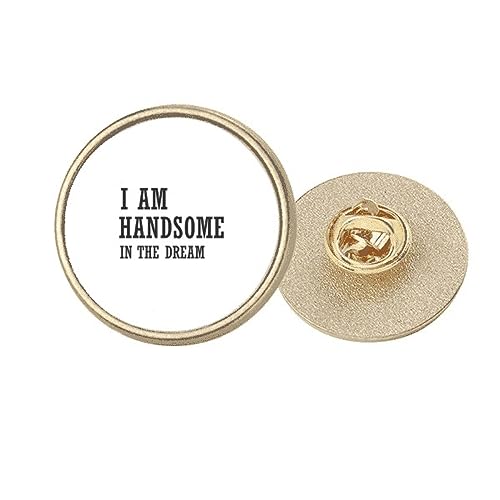Broche ronde métal doré taille M avec gravure texte original