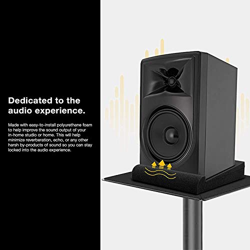 Sonic Acoustics Soundproofing High-Density Studio Isolation Pads, Acoustic Foam Panels, Acoustic Panels For 5 Inch Monitors, Pair Of Rubber Base That Prevents Vibrations, 1.8" X 8" X 12", Pack Of 2 #TOP2