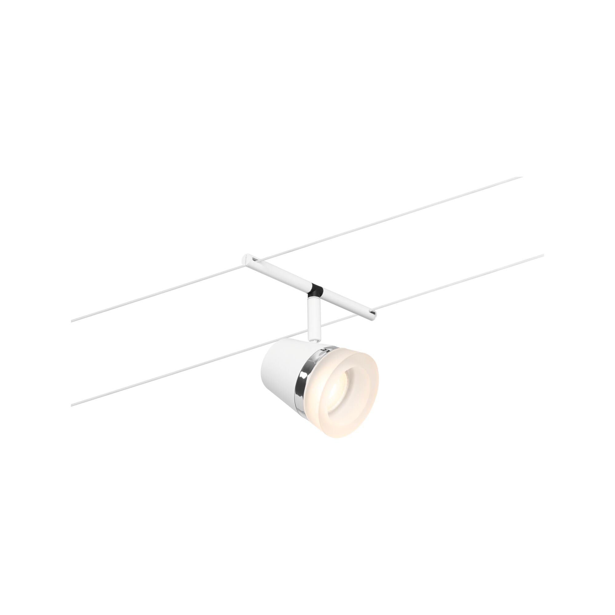 Paulmann 94461 CorDuo Set de base Système de Câbles Cone DC 5 x 10 watt max, Éclairage Extensible Blanc Mat Câble Matière Plastique GU5,3 Système de Câbles sans Ampoules