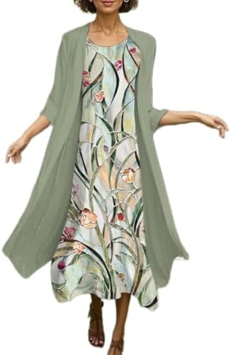 Women's Summer Flowy Two Piece Sets Wedding Guest Dress with Jack...