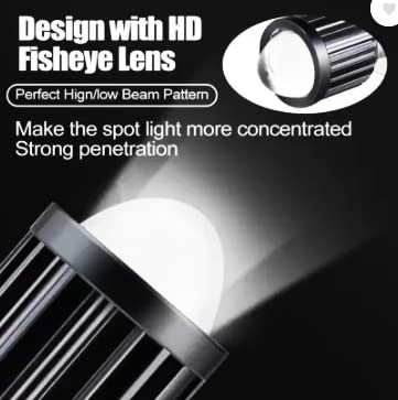 Image of OBEROI'S TRADERS H4 LED Headlight Fog Lamp Projector Lens Universal for Bike and Car Fog Light, Dash Light Motorbike, Car Xenon (Pack of 1)(H4 LENS W /Y)