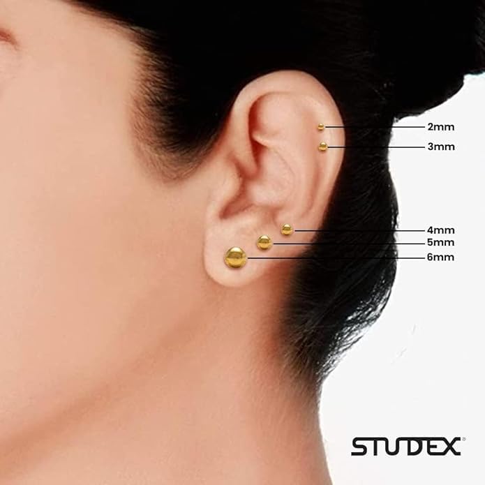 STUDEX Regular Size 24kt. Gold-Plated 3mm Bezel Birthstone Ear Piercing Studs, Crystal Assortment, 12 Pairs - Image 7