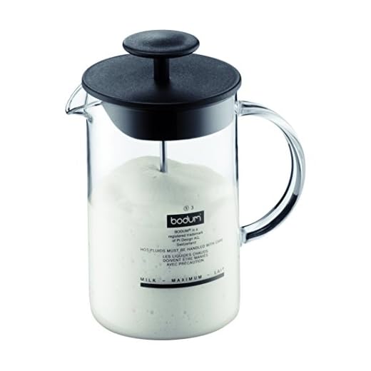 Espumador de leite manual Bodum Latteo 1446-01US4, 236 ml, preto
