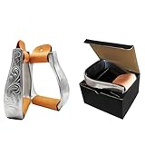 lkylvee b,12cm, staffe a sella di cavallo - western aluminium incisa trail riding - staffa per attrezzature da equitazione incisa in alluminio