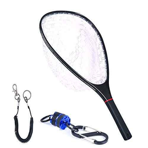 M MAXIMUMCATCH Maxcatch Carbon Fiber Fly Fishing Landing Net Trout Rubber Net with Magnetic Net Release