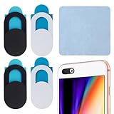 Protection de la vie privée complète: Avec ce lot de 8 caches caméra (4 noirs + 4 blancs) et un chiffon de nettoyage bleu ciel, protégez efficacement votre vie privée. Faites glisser le cache pour bloquer toute surveillance indésirable via webcam. Le chiffon inclus permet de garder la surface de la caméra propre, idéal pour une utilisation en ligne sécurisée