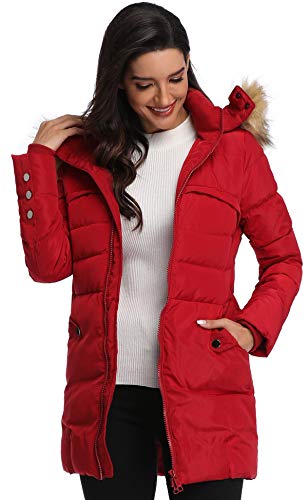 Epsion Women's Hooded Thickened Long Down Jacket Winter Down Parka Puffer Jacket #TOP5
