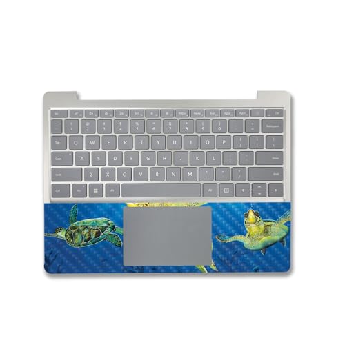 Image of MightySkins Carbon Fiber Skin Compatible with Microsoft Surface Laptop Go 3 (2023) Full Wrap Kit - Turtle Dreams | Protective, Durable Textured Carbon Fiber Finish | Made in The USA