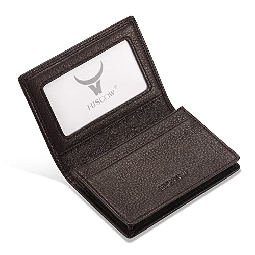 Image of HISCOW Business Card Holder with Large Compartment - Full Grain Leather