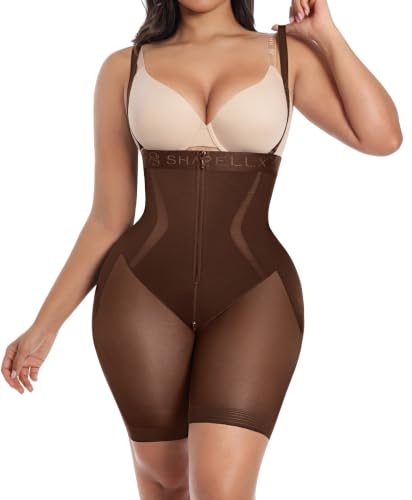 Image of SHAPELLX Fajas Colombianas Shapewear for Women Tummy Control Postpartum Faja Body Shaper Butt Lifting Shorts Bodysuit