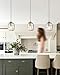 CASAMOTION Pendant Lights Kitchen Island Clear Glass Organic Globe Modern Gold Ceiling Hanging Light Fixtures Bar Counter Porch Patio Over Sink Dining RoomTable 8 Inch Height
