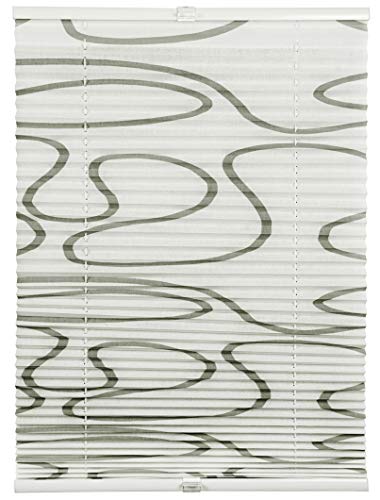 ondeco Plissee ohne Bohren Move mit Klemmträger, Sonnenschutz für Fenster innen, Lichtschutz und Blickdicht, Plissee plissee klemmfix Faltrollo Sichtschutz für Tür 50x130 cm Weiß-Taupe Cover