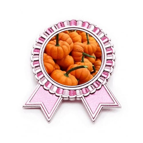 Broche rose citrouille médaille de prix - Le badge cadeau idéal en métal nature
