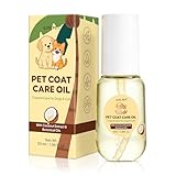 Pet Coat Care Oil, Coconut & Jojoba Infusion | Nourishing Serum to Reduce Stubborn Knots, UV Heat Shield; Anti-Static Lipid Repair for Dry Damaged Fur, Lick-Safe Treatment Dogs Cats, 1.69 fl. oz