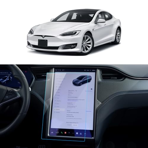 LANTU for Tesla Model X screen protector 2016 2017 2018 2019 2020 & Model S 2013-2020 Accessories Navigation Touchscreen Protector Film Tempered Glass HD Clear Anti-Glare 17''