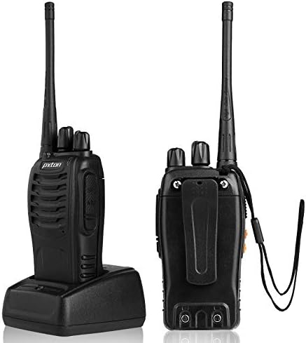 pxton Walkie Talkies Rechargeable Long Range Two-Way Radios with Earpieces,2-Way Radios UHF Handheld Transceiver Walky Talky with Flashlight Li-ion Battery and Charger(2 Pack) - 3