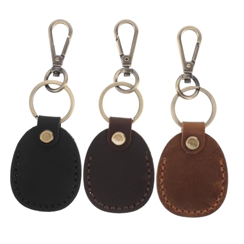 HEMOTON Access Card Holder Keychain Pu Tag Case for Women Keychains Accessories Mini Card Holder Retro Charm