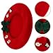 LIFKOME Christmas Red Wool Beret Hat with Bowknot for Women, Plush Winter Warm Artist Cap, Fashionable Holiday Accessory