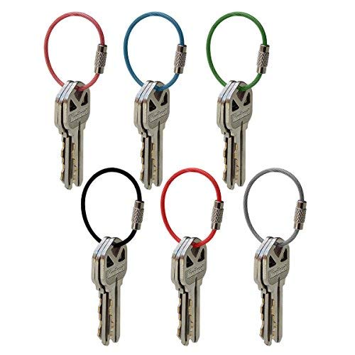 6-Inch Wire Keyrings, 2Mm Wire Cable Loop Rings, Flexible Keychain With Plastic Coated Steel For Keys, Luggage Tags, Key Fobs, Etc. (12 Pack) #TOP3