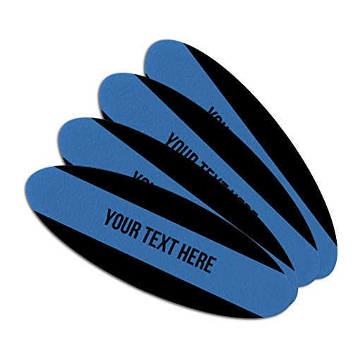 Personalized Custom 1 Line Police Thin Blue Line Double-Sided Oval Nail File Emery Board Set 4 Pack