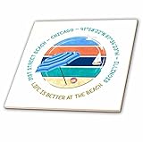 4 Inch Ceramic Tile - American Beaches - 31st Street Beach, Chicago, Illinois Travel Gift Alexis Design - American Beaches Illinois
