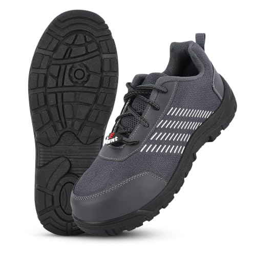 Image of Foot Trends Safety Shoes with Lace-up and Steel Toe Protection Shoes for Factory, Construction and Industrial Work for Men