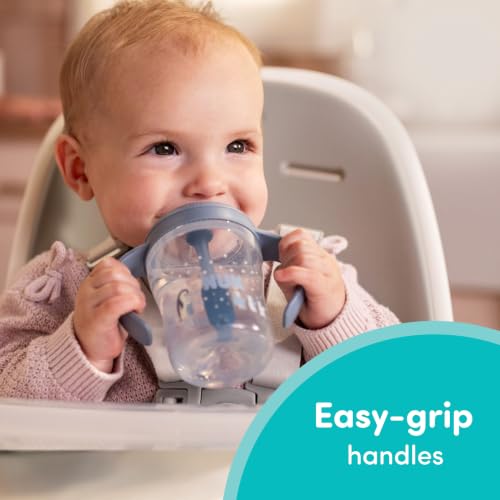 Image of NUK Perfect Match Learner Straw Cup, 8 oz, 2 pack - Soft Straw, Easy-Grip Handles, BPA Free, Spill Proof Transition Sippy Cup