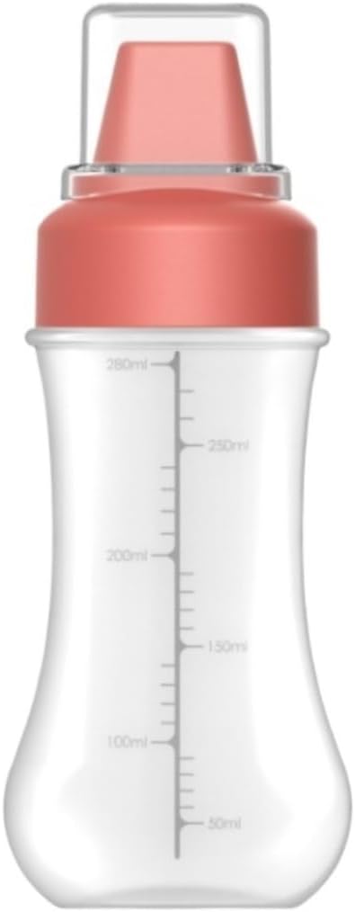 Squeeze Bottle Salad Sauce Ketchup Squeeze Bottle Seasoning Five-Hole Scale Food 5-piece Set Dinnerware(Red)