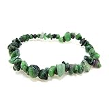 ROCKING GIFTS Pulsera Chip de Zoisita con Rubi: La joya natural para equilibrar tus energías y mejorar tu bienestar físico y emocional. Reduce el estrés