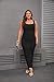 YeGine Women Plus Size Sleeveless Bodycon Maxi Dresses Sexy Slim Tank Dresses Black 3XL