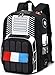 LEDAOU Toddler Kids Backpack for Boys Girls Dinosaur Preschool Kindergarten School Backpack Bookbag School Bag with Chest Strap (Police Car Black)