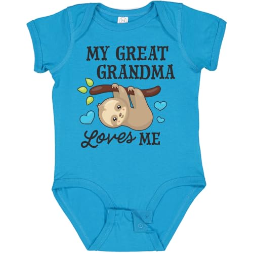 inktastic My Great Grandma Loves Me Baby Bodysuit 12 Months Turquoise 2f250