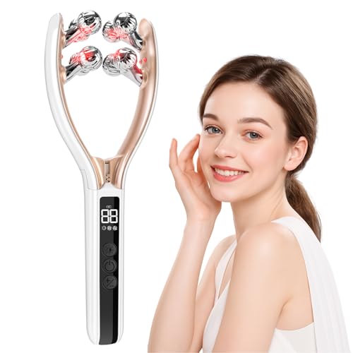 PVACG Facial Massager Face Roller Tmj & Jaw Massager for Lymphatic Drainage Facial Sculpting Tool with Red Blue Light Face Contour Massage Tool for Women