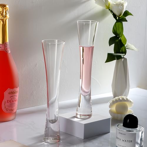 BORDEAG Juego de 2 copas de champán de 150 ml, copas de doble pared, para bodas, cumpleaños, fiestas, bares