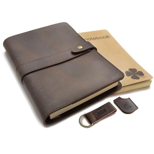 le vent Refillable Genuine Leather Journal for Women & Men -...