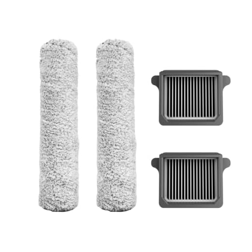 Tineco Replacement 2 HEPA Assembly & 2 Brush Roller Set for iFLOOR 3, iFLOOR 3 Breeze Complete, Floor ONE S3, Floor ONE S3 Breeze Cordless Wet Dry Vacuum Cleaner (not Compatible with Any Other Model)