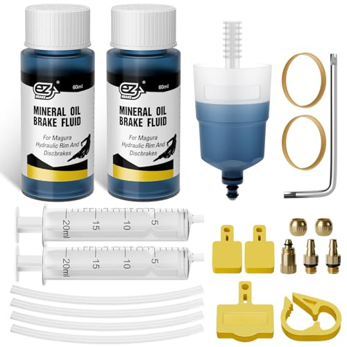 Vepazony Entlüftungskit für MAGURA MT5 MT7 MT8 MT2 HS33 etc Hydraulische Scheibenbremsen Service Kit Fahrrad Bremsen Entlüftungsset inkl. 120ml Mineralöl Blood Bremsflüssigkeit